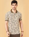 Men Floral Slim Fit Polo T-Shirt