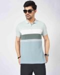 Men Slim Fit Striped Polo T-Shirt