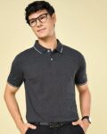 Men Slim Fit Polo T-Shirt with Contrast Taping