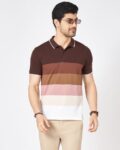 Men Striped Slim Fit Polo T-Shirt
