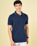 Men Slim Fit Polo T-Shirt with Contrast Taping