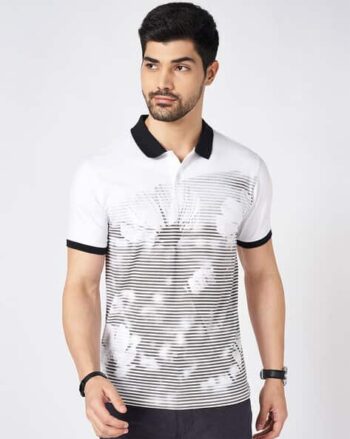 Men Printed Slim Fit Polo T-Shirt