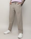 Slim Fit Flat-Front Trousers with Insert Pockets