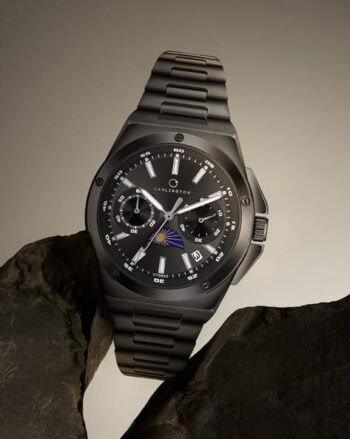 Men Legacy-9955-Black Analogue Watch with Push-Button Clasp