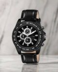 Men CC-GR911-BLK-BLK Analogue Wrist Watch with Tang-Buckle Closure