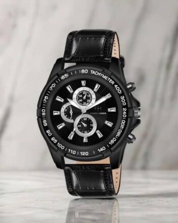 Men CC-GR911-BLK-BLK Analogue Wrist Watch with Tang-Buckle Closure