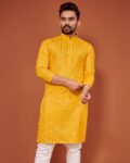 Men Embroidered Regular Fit Long Kurta