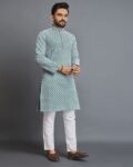 Men Embroidered Regular Fit Long Kurta