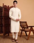 Men Embellished & Embroidered Regular Fit Long Kurta