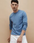 Men Solid Knitted Fleece Sweatshirt with Hood