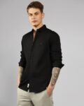 Men Textured Slim Fit Shirt with Patch Pocket