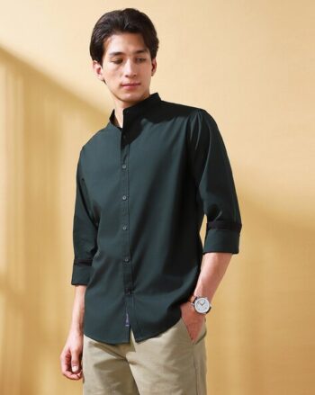 Regular Fit Satin Shirt with Concealed Placket Shirt