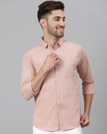 Men Tailored Fit Shirt with Embroidered Logo