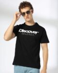 Men Typographic Print Regular Fit Crew-Neck T-Shirt