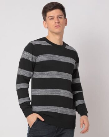 Men Relaxed Fit Sweatshirt with Half-Zip Closure