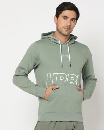 Regular Fit Hooded Sweatshirt with Logo Print