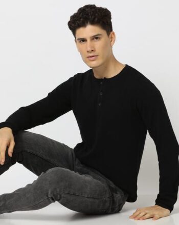 Shein Full Sleeve Sweatshirt with Double Button