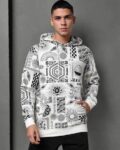 Men Regular Fit Hoodie with Drawstrings & Kangaroo Pockets
