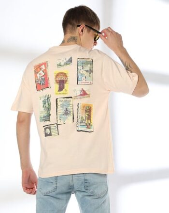 Men Graphic Print Relaxed Fit Crew-Neck T-Shirt