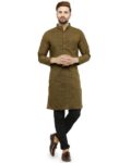 Heathered Long Kurta with Patch Pocket