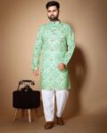 Men Patola Print Regular Fit Long Kurta