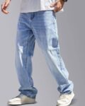 Men Washed Baggy Fit Jeans