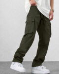 Men Slim Fit Flat-Front Trouser