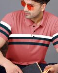 Men Stripes Regular Fit Polo T-shirt