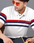 Men Stripes Regular Fit Polo T-shirt