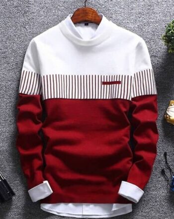 Men Colourblock Crew-Neck Sweatshirt