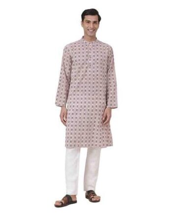 Geometric Print Cotton Long Kurta