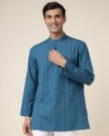 Men Striped Regular Fit Kurta with Patch Pocket