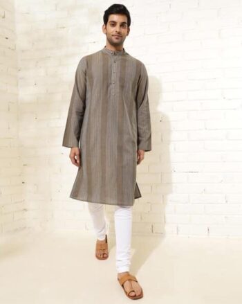 Men Striped Slim Fit Long Kurta