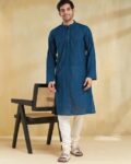Men Self-design Slim Fit Long Kurta