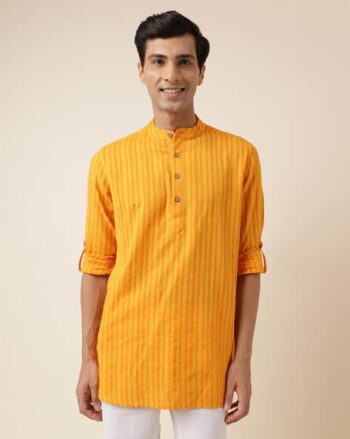 Striped Short Kurta with Insert Pockets