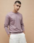Men Oversized Half-Zip Funnel-Neck Sweatshirt