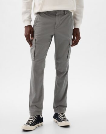 Men Slim Fit Cargo Pants with Flap Pockets