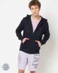 Men Logo Embroidered Regular Fit Hooded Sweatshirt