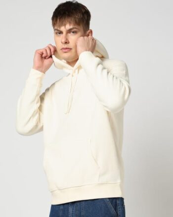 Men Relaxed Fit Hoodie with Brand Embroidery