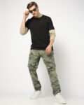 Men Relaxed Fit Cargo Pants with Elasticated Drawstring Waist