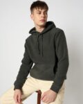 Men Relaxed Fit Zip-Front Hoodie with Typographic Print