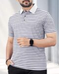 Men Striped Regular Fit Polo T-Shirt