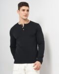 Men Slim Fit Henley T-Shirt