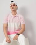 Men Ombre-Dyed Slim Fit Polo T-Shirt