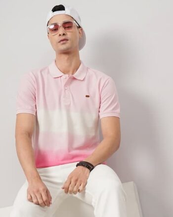 Men Ombre-Dyed Slim Fit Polo T-Shirt