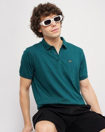 Men Slim Fit Polo T-Shirt with Logo Embroidery