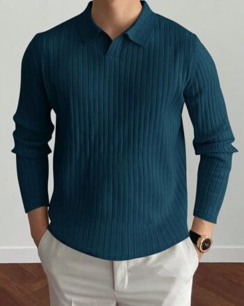 Men Striped Regular Fit Polo T-Shirt