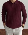 Men Striped Regular Fit Polo T-Shirt