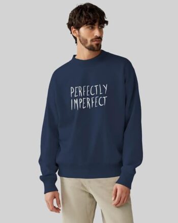Men Mechanic Loose Fit Crew-Neck Sweatshirt with Brand Embroidered