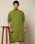 South Cotton Dobby Long Kurta & Side Pocket